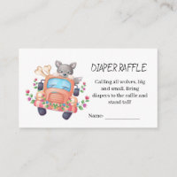 Cute Grey Wolf Baby Shower Diaper Raffle