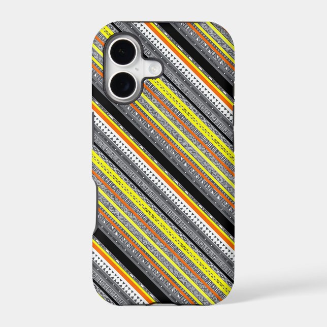 Cute grey yellow orange aztec patterns (Back)