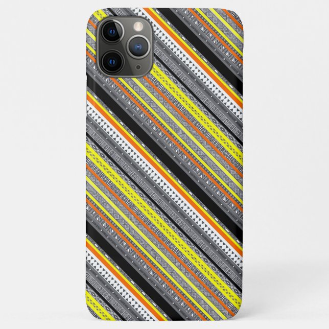 Cute grey yellow orange aztec patterns Case-Mate iPhone case (Back)