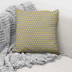 Cute Grey Yellow Polka Dots Pattern Cushion