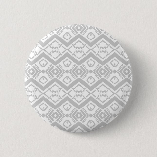Cute grey zigzag pattern  6 cm round badge (Front)