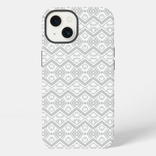 Cute grey zigzag pattern  iPhone case (Back)