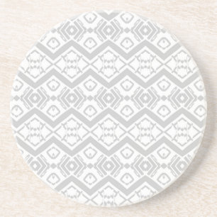 Cute grey zigzag pattern mug button coaster
