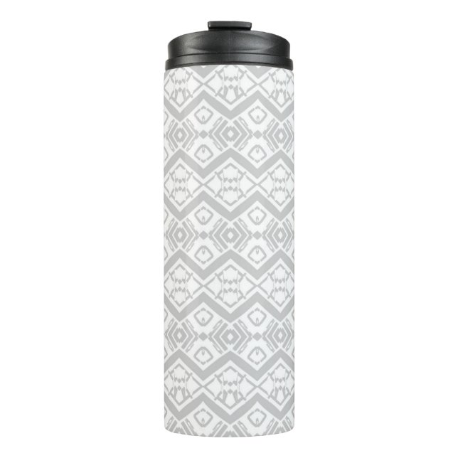 Cute grey zigzag pattern  thermal tumbler (Front)