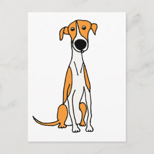 Cute Greyhound Dog Cartoon Original Postcard