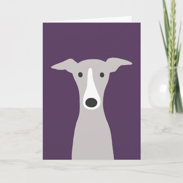 Cute Greyhound, Italian Greyhound or Whippet Card (Front)