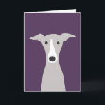 Cute Greyhound, Italian Greyhound or Whippet Card<br><div class="desc">An adorable drawing of a grey and white Greyhound,  Italian Greyhound,  or Whippet. This inside of this card is blank for your own message. A fun all-occasion card for dog lovers.</div>