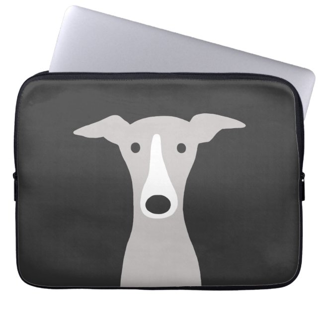 Cute Greyhound, Italian Greyhound or Whippet Dog Laptop Sleeve (Front)