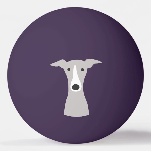 Cute Greyhound, Italian Greyhound or Whippet Dog Ping Pong Ball (Front)