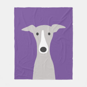 Cute Greyhound Italian Greyhound Whippet Dog Fleece Blanket