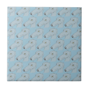 Cute greyhound pattern ceramic tile