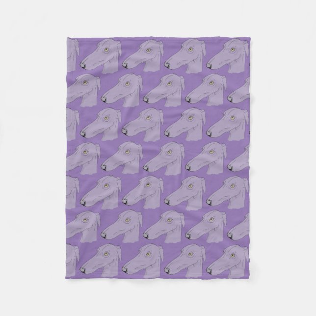 Cute greyhound pattern fleece blanket (Front)