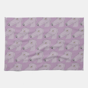 Cute greyhound pattern tea towel
