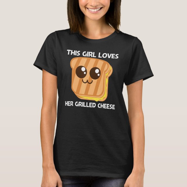 Cute Grilled Cheese For Girls Kids Toast Bread 1 T-Shirt (Front)