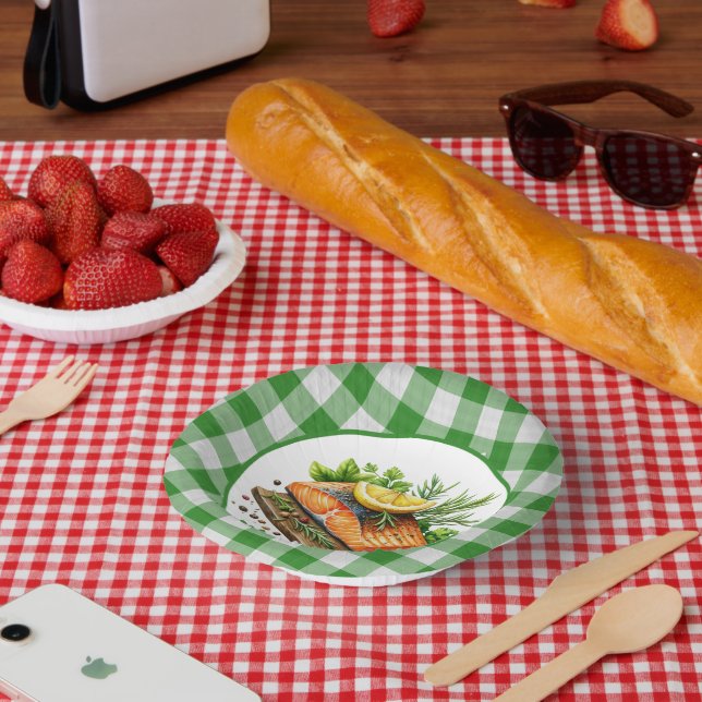 Cute grilled fish party paper plate (Picnic)