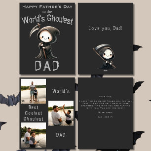 Cute Grim Reaper 3 Photo Collage Father's Day Card