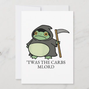 Cute Grim Reaper Frog – ’Twas the Carbs M’Lord Invitation