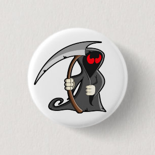 Cute Grim Reaper Halloween Friendly Death 3 Cm Round Badge