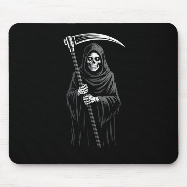 Cute Grim Reaper Spooky Grave Candy Digger Monster Mouse Pad (Front)