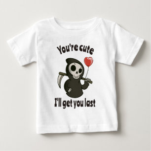 Cute Grim Reaper with romantic heart Baby T-Shirt