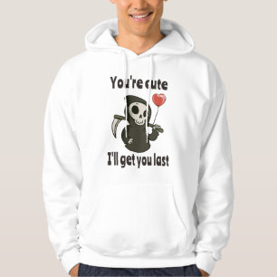 Cute Grim Reaper with romantic heart Hoodie