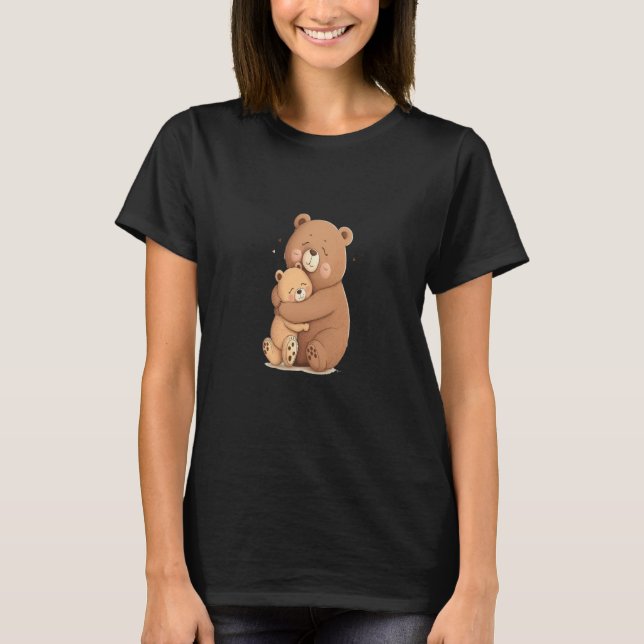 Cute Grizzly Bear Animal Cute Father and Son Bear  T-Shirt (Front)