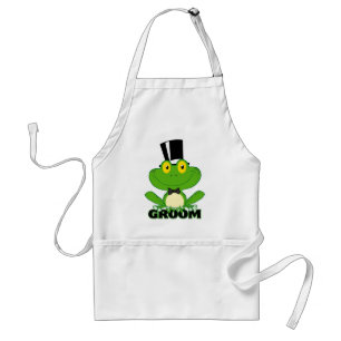 cute groom cartoon frog character standard apron