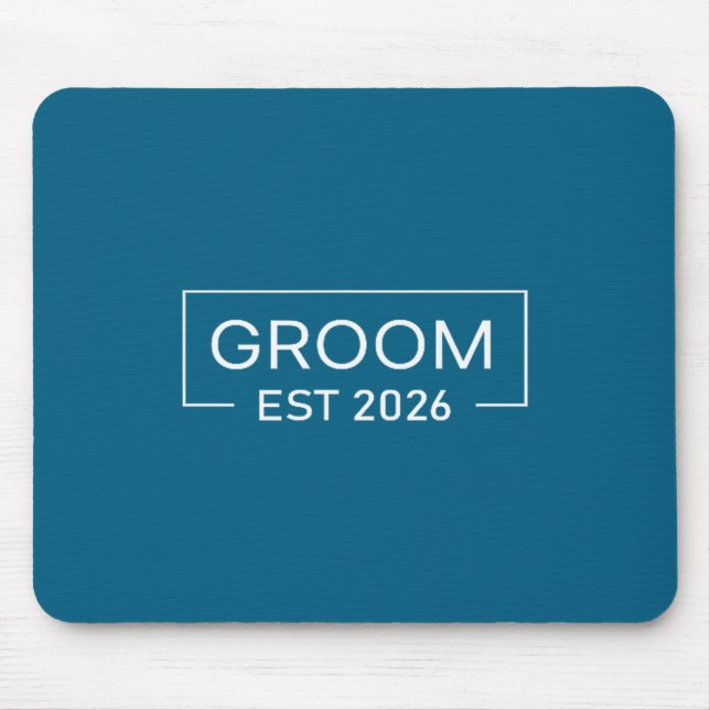 Cute Groom Est Married Wedding Engagement Mouse Pad (Front)
