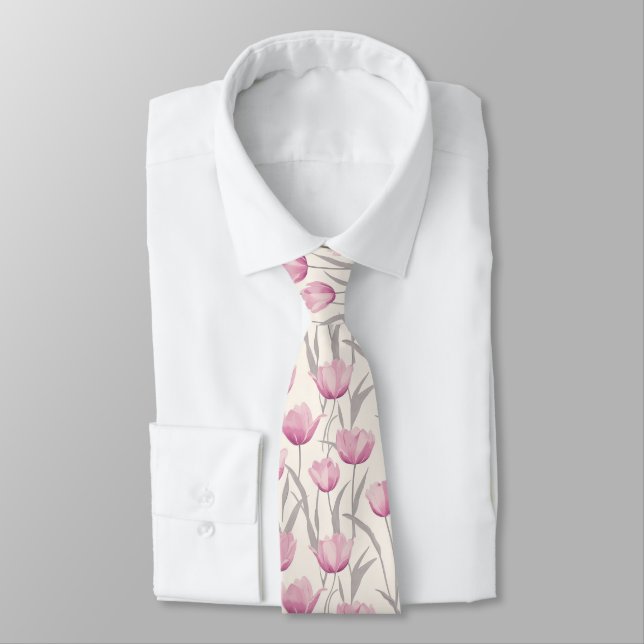 Cute Groomsmen Tulip Flower Tie (Tied)