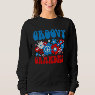 Cute Groovy GrandMa American 4th of July Matching Sweatshirt
