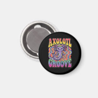 Cute Groovy Hippie Axolotl Retro 70s Rainbow Art