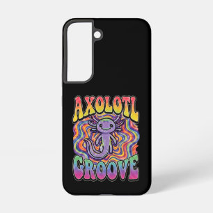 Cute Groovy Hippie Axolotl Retro 70s Rainbow Art Samsung Galaxy Case