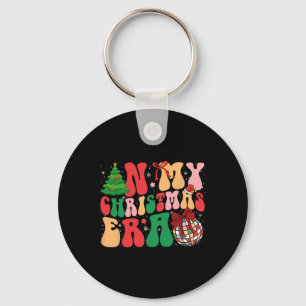 Cute Groovy In My Christmas Era Christmas Holiday Key Ring