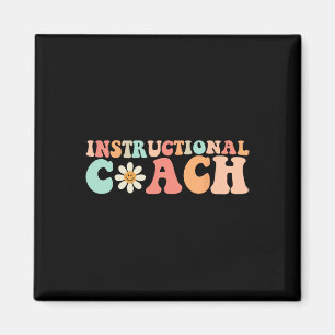 Cute Groovy Instructional Coach Crew Retro Back to Magnet