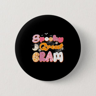 Cute Groovy One Spooky Great Gram Ghost Halloween  6 Cm Round Badge