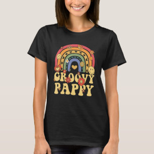 Cute Groovy Pappy Retro Groovy Rainbow T-Shirt
