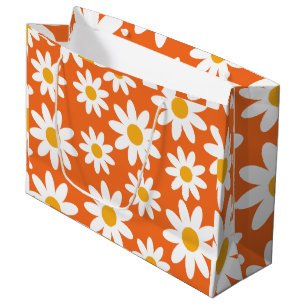 Cute Groovy Retro Daisy  Large Gift Bag