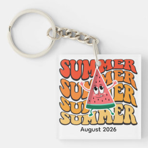 Cute Groovy Retro Summer Watermelon Party Key Ring