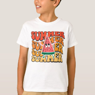 Cute Groovy Retro Summer Watermelon Party T-Shirt
