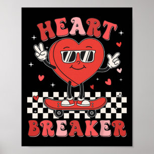 Cute Groovy Valentines Day Funny Valentine Kids Bo Poster