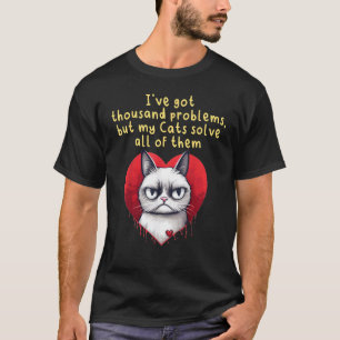 Cute grouchy Cat with big Heart Costume for Boys a T-Shirt