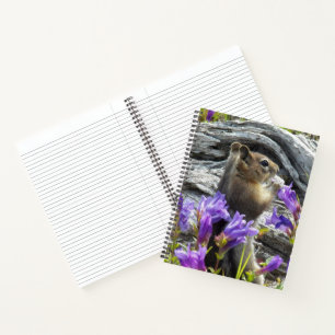 Cute Ground Squirrel and Wildflowers Nature Photo Notebook