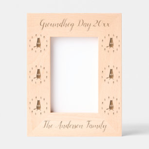 Cute Groundhog and Tulip Flowers Custom Etched Frames