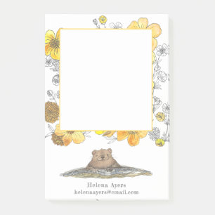 Cute Groundhog Personalised Post-it Notes