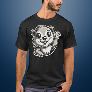 Cute Groundhog Waving T-Shirt