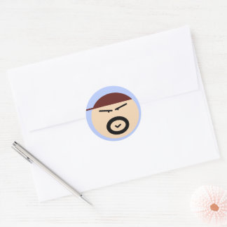 Cute Grumpy Man Circle Sticker