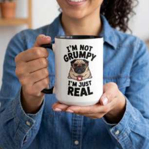 Cute Grumpy Pug Gift Sarcastic Dog Lover Mum Dad Mug