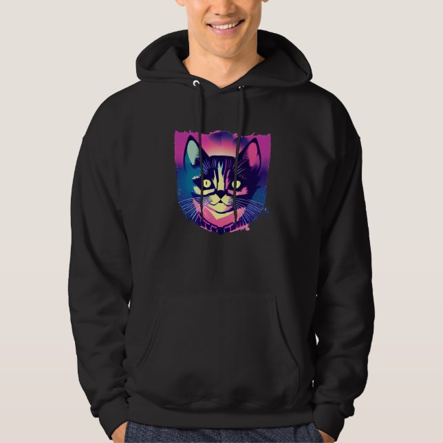 Cute Grunge Kitty Cat Animal  Kitty Cat Hoodie (Front)