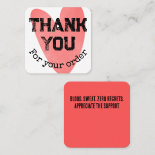 Cute Grunge Street Style Thank You Square Business Card