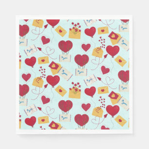 Cute Grungy Pretty Valentine’s Airmail Love Letter Napkin